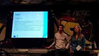 Figure 2. Dr. Maria João Fonseca and Lucas Nédélec during their joint presentation 