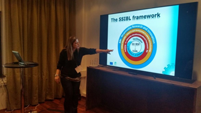 Figure 3. Dr. Eleni Kyza introducing the SSIBL framework 