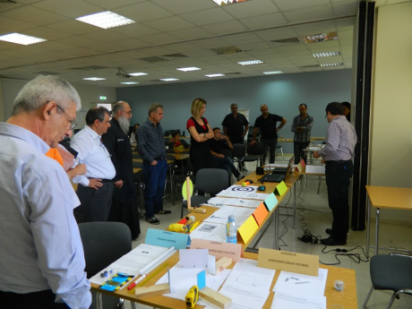 Figure 3. The jury of the Science on Stage Cyprus contest reviews teachers’ learning materials