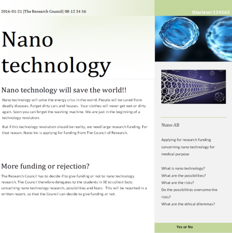 Figure 2. One of the project descriptions that teachers have made. By Magnus Lassen-Törn (Korsavadsskolan, Simrishamn) & Anna Forsvall (Korsavadsskolan, Simrishamn)