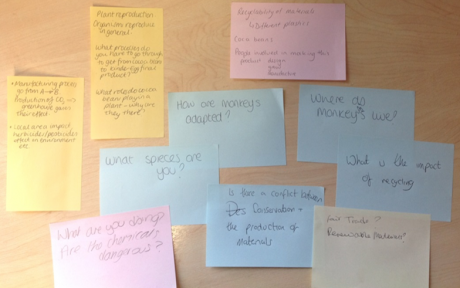 Figure 2. Some of the questions asked by participants during the Kinder egg activity