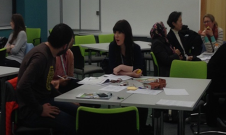 Figure 4. Participants discussing collaboratively during the two scenario activities.