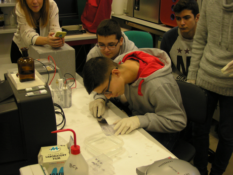 Students preparing samples and acquiring data at the University of Jaén
